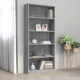 Estantería de 5 niveles contrachapada gris Sonoma 80x24x175 cm de vidaXL, Librerías y estanterías - Ref: Foro24-815394, Preci...