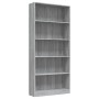 Sonoma gray plywood 5-tier shelving unit 80x24x175 cm by vidaXL, Bookcases and shelves - Ref: Foro24-815394, Price: 87,73 €, ...