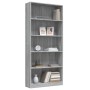 Sonoma gray plywood 5-tier shelving unit 80x24x175 cm by vidaXL, Bookcases and shelves - Ref: Foro24-815394, Price: 87,73 €, ...