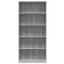 Sonoma gray plywood 5-tier shelving unit 80x24x175 cm by vidaXL, Bookcases and shelves - Ref: Foro24-815394, Price: 87,73 €, ...