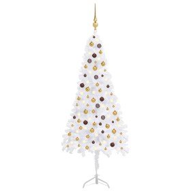 LED corner Christmas tree and white PVC balls 210 cm by vidaXL, Christmas trees - Ref: Foro24-3077950, Price: 56,23 €, Discou...