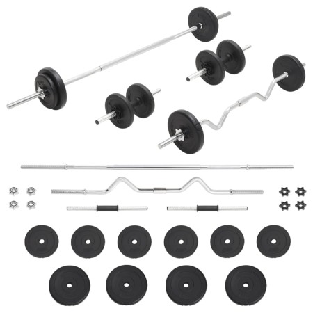 Barbell and weight set 30 kg by vidaXL, free weight - Ref: Foro24-93589, Price: 113,29 €, Discount: %