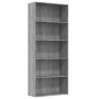 5-stöckiges Regal aus grauem Sonoma-Sperrholz, 80 x 30 x 189 cm von vidaXL, Bücherregale und Regale - Ref: Foro24-815403, Pre...