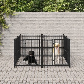 Steel outdoor kennel 3.75 m² by vidaXL, Dog kennels and fences - Ref: Foro24-3124579, Price: 364,11 €, Discount: %