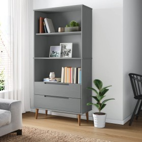 Librería MOLDE madera maciza de pino gris 85x35x170,5 cm de vidaXL, Librerías y estanterías - Ref: Foro24-350542, Precio: 206...