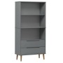 Librería MOLDE madera maciza de pino gris 85x35x170,5 cm de vidaXL, Librerías y estanterías - Ref: Foro24-350542, Precio: 217...