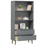 Librería MOLDE madera maciza de pino gris 85x35x170,5 cm de vidaXL, Librerías y estanterías - Ref: Foro24-350542, Precio: 217...