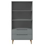 Librería MOLDE madera maciza de pino gris 85x35x170,5 cm de vidaXL, Librerías y estanterías - Ref: Foro24-350542, Precio: 217...