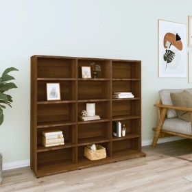 Oak brown plywood CD shelf 102x23x89.5 cm by vidaXL, CD and DVD storage - Ref: Foro24-815485, Price: 83,01 €, Discount: %