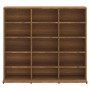 Oak brown plywood CD shelf 102x23x89.5 cm by vidaXL, CD and DVD storage - Ref: Foro24-815485, Price: 87,25 €, Discount: %