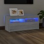 TV stand with LED lights in Sonoma gray 90x35x40 cm by vidaXL, TV Furniture - Ref: Foro24-815676, Price: 59,85 €, Discount: %