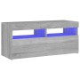 TV stand with LED lights in Sonoma gray 90x35x40 cm by vidaXL, TV Furniture - Ref: Foro24-815676, Price: 59,85 €, Discount: %