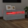 Mueble de TV con luces LED gris Sonoma 90x35x40 cm de vidaXL, Muebles TV - Ref: Foro24-815676, Precio: 62,30 €, Descuento: %