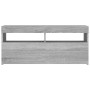 TV stand with LED lights in Sonoma gray 90x35x40 cm by vidaXL, TV Furniture - Ref: Foro24-815676, Price: 59,85 €, Discount: %