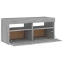 Mueble de TV con luces LED gris Sonoma 90x35x40 cm de vidaXL, Muebles TV - Ref: Foro24-815676, Precio: 62,30 €, Descuento: %