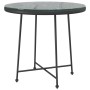 Mesa de comedor de vidrio templado y acero negro 80 cm de vidaXL, Mesas de jardín - Ref: Foro24-319437, Precio: 62,16 €, Desc...