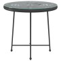 Mesa de comedor de vidrio templado y acero negro 80 cm de vidaXL, Mesas de jardín - Ref: Foro24-319437, Precio: 62,16 €, Desc...