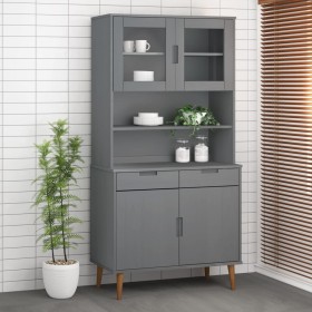 Top sideboard MOLD solid gray pine wood 90x35x100 cm by vidaXL, Sideboards - Ref: Foro24-350551, Price: 166,99 €, Discount: %