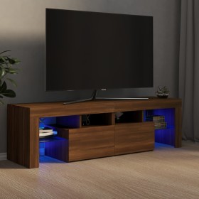 Mueble de TV con luces LED marrón roble 140x36,5x40 cm de vidaXL, Muebles TV - Ref: Foro24-815671, Precio: 107,61 €, Descuent...