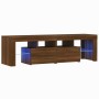 Mueble de TV con luces LED marrón roble 140x36,5x40 cm de vidaXL, Muebles TV - Ref: Foro24-815671, Precio: 123,06 €, Descuent...