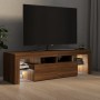 Mueble de TV con luces LED marrón roble 140x36,5x40 cm de vidaXL, Muebles TV - Ref: Foro24-815671, Precio: 123,06 €, Descuent...