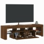 Mueble de TV con luces LED marrón roble 140x36,5x40 cm de vidaXL, Muebles TV - Ref: Foro24-815671, Precio: 123,06 €, Descuent...