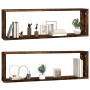 Cubic wall shelf 2 pcs smoked oak wood 80x15x26.5cm by vidaXL, Shelves and shelves - Ref: Foro24-815915, Price: 31,90 €, Disc...