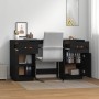 Desk with solid black pine wood cabinets 135x50x75 cm by vidaXL, Desks - Ref: Foro24-3107848, Price: 247,08 €, Discount: %