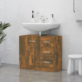 Smoked oak plywood washbasin cabinet 63x30x54 cm by vidaXL, Bathroom furniture - Ref: Foro24-815630, Price: 53,19 €, Discount: %