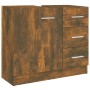 Smoked oak plywood washbasin cabinet 63x30x54 cm by vidaXL, Bathroom furniture - Ref: Foro24-815630, Price: 52,71 €, Discount: %