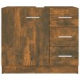 Waschbeckenschrank aus geräuchertem Eichensperrholz, 63 x 30 x 54 cm von vidaXL, Badezimmermöbel - Ref: Foro24-815630, Preis:...