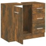 Waschbeckenschrank aus geräuchertem Eichensperrholz, 63 x 30 x 54 cm von vidaXL, Badezimmermöbel - Ref: Foro24-815630, Preis:...