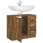 Smoked oak plywood washbasin cabinet 63x30x54 cm by vidaXL, Bathroom furniture - Ref: Foro24-815630, Price: 52,71 €, Discount: %