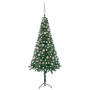 Árbol de Navidad artificial de esquina LED y bolas verde 150 cm de vidaXL, Arboles de navidad - Ref: Foro24-3077953, Precio: ...