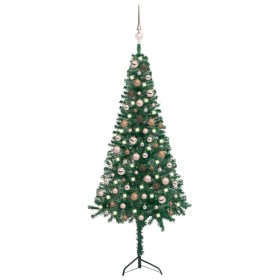 Árbol de Navidad artificial de esquina LED y bolas verde 150 cm de vidaXL, Arboles de navidad - Ref: Foro24-3077953, Precio: ...