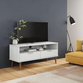 Mueble de TV MOLDE madera maciza de pino blanco 106x40x49 cm de vidaXL, Muebles TV - Ref: Foro24-350532, Precio: 70,99 €, Des...