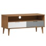 Mueble de TV MOLDE madera maciza de pino marrón 106x40x49 cm de vidaXL, Muebles TV - Ref: Foro24-350531, Precio: 64,69 €, Des...