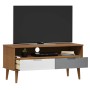 Mueble de TV MOLDE madera maciza de pino marrón 106x40x49 cm de vidaXL, Muebles TV - Ref: Foro24-350531, Precio: 64,69 €, Des...