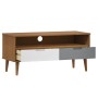 TV cabinet MOLDE solid brown pine wood 106x40x49 cm by vidaXL, TV Furniture - Ref: Foro24-350531, Price: 61,52 €, Discount: %