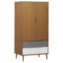 Armario MOLDE madera maciza de pino marrón 90x55x175 cm de vidaXL, Armarios roperos - Ref: Foro24-350522, Precio: 327,35 €, D...