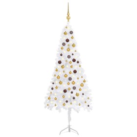 Árbol de Navidad de esquina LED y bolas PVC blanco 180 cm de vidaXL, Arboles de navidad - Ref: Foro24-3077949, Precio: 53,08 ...