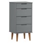 Bedside table MOLDE made of solid gray pine wood 40x35x82 cm by vidaXL, Drawers - Ref: Foro24-350503, Price: 115,19 €, Discou...