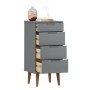 Bedside table MOLDE made of solid gray pine wood 40x35x82 cm by vidaXL, Drawers - Ref: Foro24-350503, Price: 115,19 €, Discou...