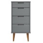 Bedside table MOLDE made of solid gray pine wood 40x35x82 cm by vidaXL, Drawers - Ref: Foro24-350503, Price: 115,19 €, Discou...