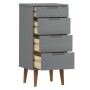 Bedside table MOLDE made of solid gray pine wood 40x35x82 cm by vidaXL, Drawers - Ref: Foro24-350503, Price: 115,19 €, Discou...