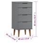 Bedside table MOLDE made of solid gray pine wood 40x35x82 cm by vidaXL, Drawers - Ref: Foro24-350503, Price: 115,19 €, Discou...