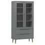 MOLD display cabinet solid gray pine wood 90x35x175 cm by vidaXL, Bookcases and shelves - Ref: Foro24-350545, Price: 310,15 €...