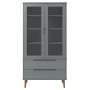 MOLD display cabinet solid gray pine wood 90x35x175 cm by vidaXL, Bookcases and shelves - Ref: Foro24-350545, Price: 310,15 €...