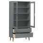 MOLD display cabinet solid gray pine wood 90x35x175 cm by vidaXL, Bookcases and shelves - Ref: Foro24-350545, Price: 310,15 €...