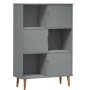 Librería MOLDE madera maciza de pino marrón 90x35x133,5 cm de vidaXL, Librerías y estanterías - Ref: Foro24-350518, Precio: 9...